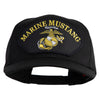 Marine Mustang Black Patched Solid Cotton Twill Pro Style Cap - Black OSFM