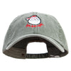 Santa's Face HO HO HO Embroidered Big Size Washed Pigment Dyed Cap - Olive XL-3XL