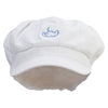 Stingray Embroidered Cotton Elastic Big Size Newsboy Cap - White XL-2XL