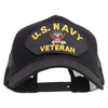 US Navy Veteran Patched Big Size Structured Solid Poly Cotton Twill High Profile Pro Style Cap - Black XL-3XL