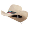 Women's Cowboy Hat with Tassle and Bead - Beige OSFM