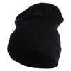 Ribbed Cuff Knit Long Beanie - Black OSFM