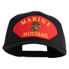 Marine Mustang Red Patched Solid Cotton Twill Pro Style Cap - Black OSFM