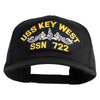 USS Key West Submarine SSN 722 Patched Solid Cotton Twill Pro Style Cap - Black OSFM