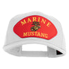 Marine Mustang Red Patched Solid Cotton Twill Pro Style Cap - White OSFM
