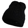 Braidy Knit Short Beanie - Black OSFM