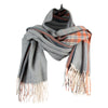 Mixed Color Plaid Style Fringe Edge Scarf - Green OSFM