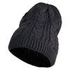 Braidy Knit Short Beanie - Charcoal-Grey OSFM
