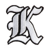 Old English White K Patch - White OSFM