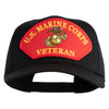 U.S. Marine Corps Veteran Red Patched Solid Cotton Twill Pro Style Cap - Black OSFM