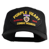 Purple Heart Korean War Combat Wounded Patched Solid Cotton Twill 5 Panel Prostyle Snap Cap - Black OSFM