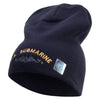 Licensed Made in USA US Submarine Sign Embroidered 8 Inch Solid Knit Short Beanie - Navy OSFM