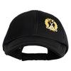 Metallic Golf Crest Sport Embroidered Iron on Patched Deluxe Performance Mesh Cap - Black OSFM