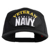 Veteran America's Navy Patched Solid Cotton Twill Pro Style Cap - Black OSFM
