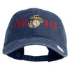 Ooh Rah Embroidered Washed Solid Pigment Dyed Cotton Twill Brass Buckle Cap - Navy OSFM
