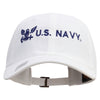 Licensed Eagle U.S. Navy Embroidered Dad Style Unstructured Low Profile 6 panel Cotton Cap - White OSFM