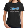 Peace Love Mardi Gras Symbols Graphic Design Ladies Big Size Soft Spun Cotton Essential T-Shirt - Jet-Black XS