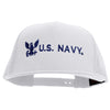 Licensed Eagle U.S. Navy Embroidered 5 Panel Mesh Trucker Snapback Cap - White OSFM