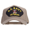 US Navy Veteran Patched Big Size Solid Cotton Twill 5 Panel High Profile Pro Style Snap Cap - Khaki XL-3XL