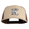 Old English White K Patched Cotton Deluxe Trucker Ball Cap - Khaki Coffee OSFM