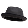 Big Size Blocked Upbrim Fedora - Black XL-2XL