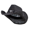 Big Size Bull Emblem Coyboy Hat - Black XL-2XL