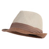 Toyo 1.5" Brim Straw Vary Fedora Hat - Natural Brown M
