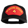 4th Marine Division Patched Solid Cotton Twill Pro Style Cap - Black OSFM