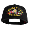 Desert Storm Veteran Patched Solid Cotton Twill 5 panel Mesh Back Cap - Black OSFM