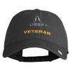 US Space Force Veteran Delta Embroidered Washed Solid Pigment Dyed Cotton Twill Brass Buckle Cap - Black OSFM