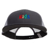 Playful Kids Logo Embroidered Big Size Premium Flat Bill Trucker Cap - Charcoal-Grey XL-3XL