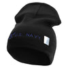 Made in USA Eagle U.S. Navy Symbol Embroidered 8 Inch Solid Knit Short Beanie