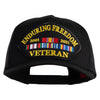 Enduring Freedom 2001 2021 Veteran Patched Solid Cotton Twill 5 panel Mesh Back Cap - Black OSFM