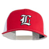 Old English White L Patched Cotton Deluxe Trucker Ball Cap - Red White OSFM