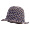 Women's Boiled Wool Round Bucket Shape Hat - Blue-Grey OSFM
