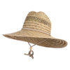UPF 50+ Rush Straw Chin Tie Safari Lifeguard Hat - Natural S