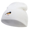 Venezuela Bird Embroidered 8 Inch Short Beanie - White OSFM