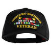 Desert Storm Iraqi Freedom Veteran Patched Solid Cotton Twill 5 panel Mesh Back Cap - Black OSFM