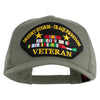 Desert Storm Iraqi Freedom Veteran Patched Solid Cotton Twill 5 panel Mesh Back Cap - Grey OSFM