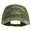 US Submarine Retired Embroidered Washed Solid Pigment Dyed Cotton Twill Brass Buckle Cap - Olive OSFM