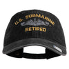 US Submarine Retired Embroidered Washed Solid Pigment Dyed Cotton Twill Brass Buckle Cap - Black OSFM