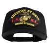 American By Birth U.S.M.C. Marine by Choice Patched Solid Cotton Twill Pro Style Cap - Black OSFM