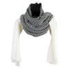 Women's Center Striped Knit Scarf - White Black OSFM