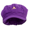 Pet Bird Logo Embroidered Cotton Elastic Big Size Newsboy Cap - Purple XL-2XL