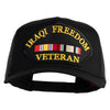 Iraqi Freedom Veteran Patched Solid Cotton Twill 5 panel Mesh Back Cap - Black OSFM