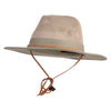 UPF 50+ Mesh Crown Canvas Brim Chin Tie Safari Hat - Khaki M