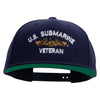 Licensed Golden Dolphin US Submarine Veteran Embroidered Wool Blend Prostyle Snapback Cap - Navy OSFM