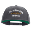 Licensed Golden Dolphin US Submarine Veteran Embroidered Wool Blend Prostyle Snapback Cap - Dk-Grey OSFM