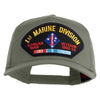 1st Marine Division Korean War Veteran 1953-53 Patched Solid Cotton Twill 5 panel Mesh Back Cap - Grey OSFM