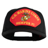 U.S. Marine Corps Semper Fi Red Patched Solid Cotton Twill Pro Style Cap - Black OSFM